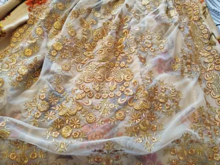 Vestido Fallera Dorado y Naranja