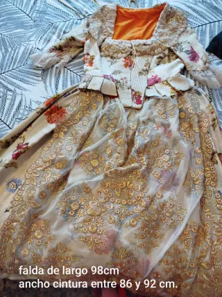 Vestido Fallera Dorado y Naranja