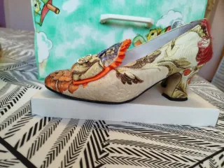 Vestido Fallera Dorado y Naranja