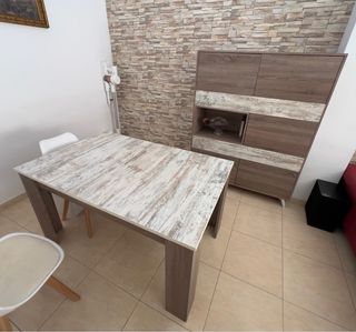 Set muebles salón moderno estilo madera