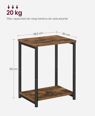 VASAGLE Mesa de Sofá, Mesa Auxiliar de 2 Niveles