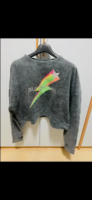 Felpa Super Girl grigio