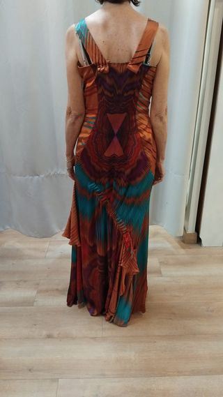 Vestido fiesta Victorio & Lucchino naranja/turques