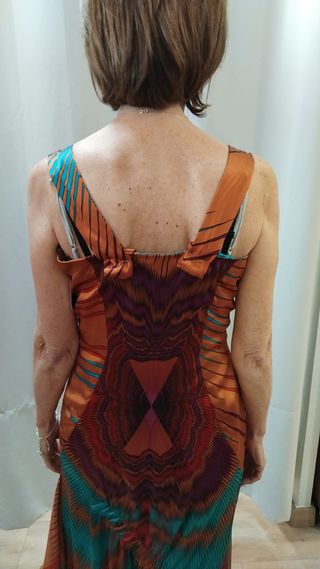 Vestido fiesta Victorio & Lucchino naranja/turques