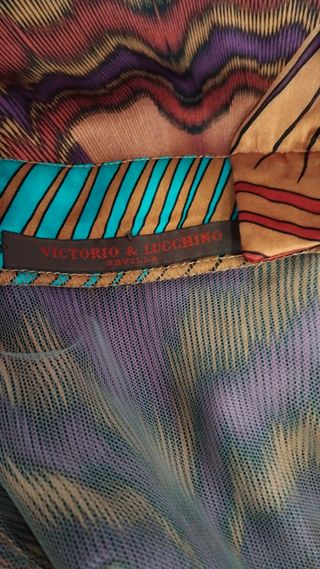 Vestido fiesta Victorio & Lucchino naranja/turques