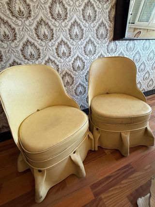 2 butacas Antiguas Polipiel Beige