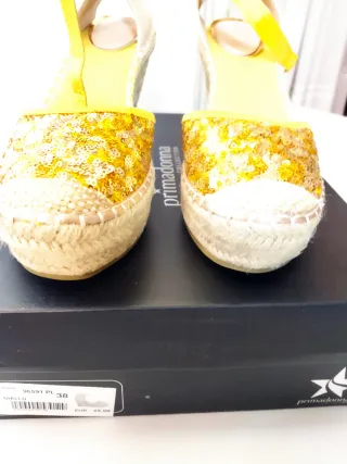 Alpargatas Cuña Doradas Lentejuelas