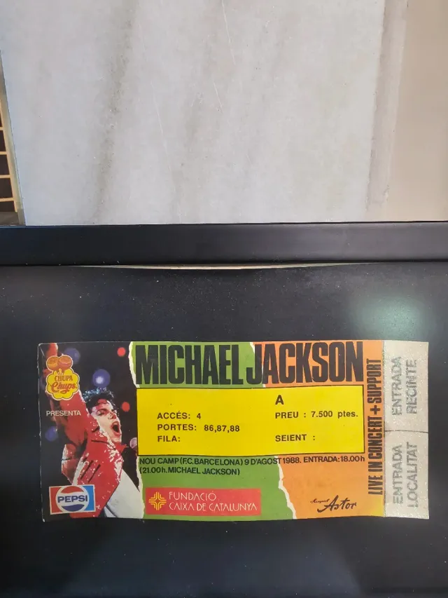 Entrada sin usar Michael Jackson - Nou Camp 1988