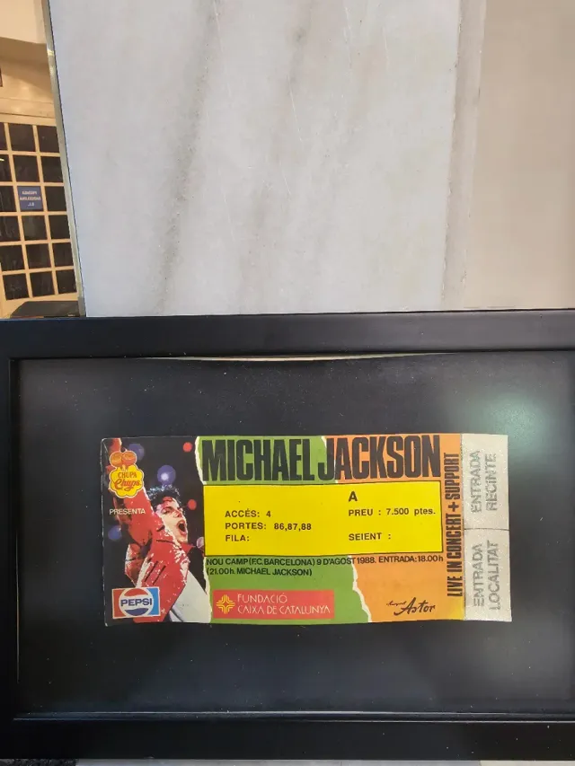 Entrada sin usar Michael Jackson - Nou Camp 1988