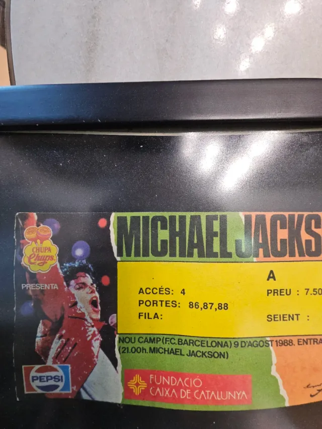 Entrada sin usar Michael Jackson - Nou Camp 1988