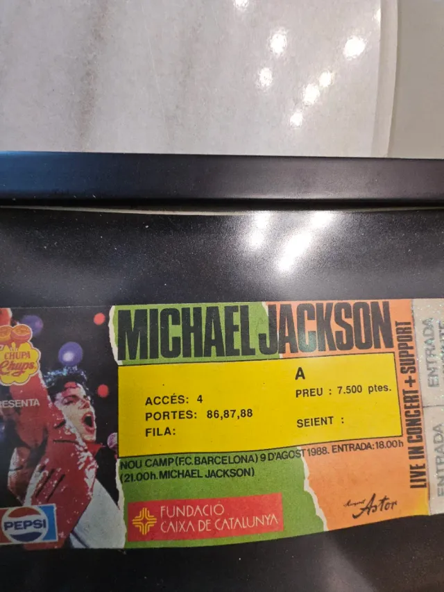 Entrada sin usar Michael Jackson - Nou Camp 1988