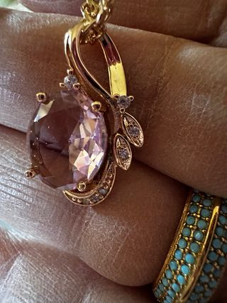 Collana oro rosa con cristallo