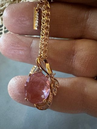 Collana oro rosa con cristallo