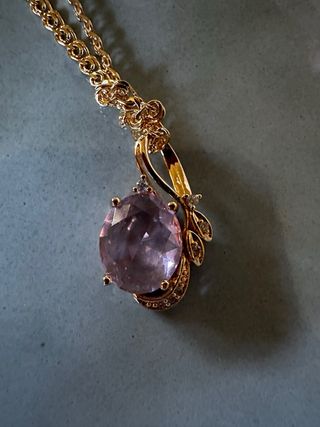 Collana oro rosa con cristallo
