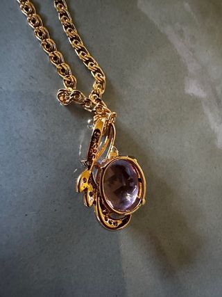 Collana oro rosa con cristallo