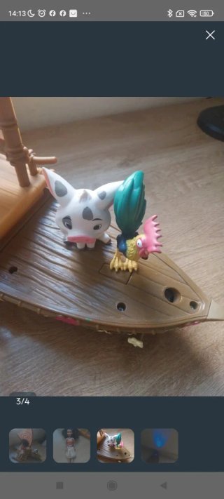 Barco Vaiana con luz, Vaiana y animales