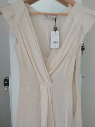 Vestido seda Purificación García beige