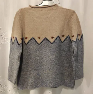 Jersey NICE DAY beige y azul con detalle de pequeñ