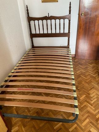 Somier individual 105x190 con cabecero de madera