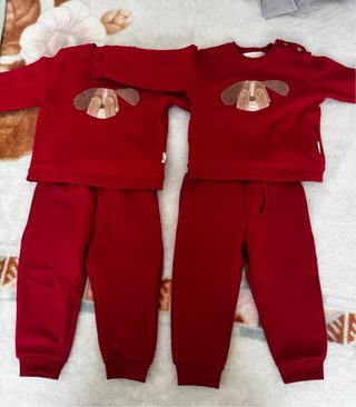 Lote 4 Chándales Bebés gemelos 6-9 Meses