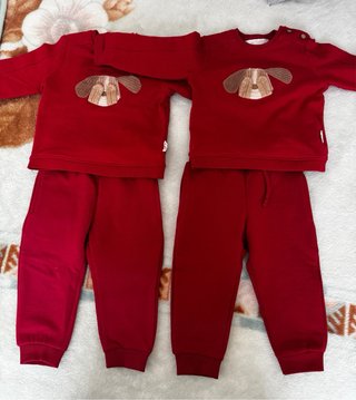 Lote 4 Chándales Bebés gemelos 6-9 Meses