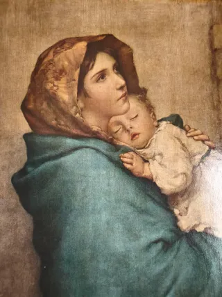 Cuadro Virgen con Niño Vintage religioso