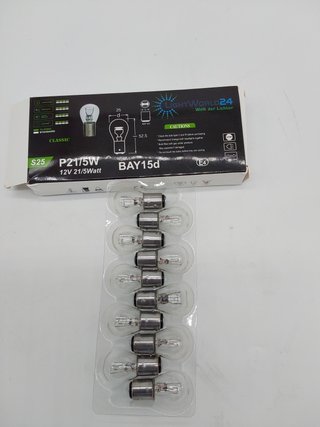 LIGHTWORLD24 - Bombillas para faros traseros de coche (10 unidades, BAY15D P21W/5W, 12V, 21W, 5W, luz de freno, luz trasera, bom