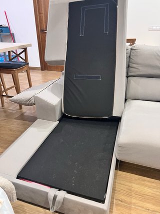 Sofá Chaiselongue Gris Tela