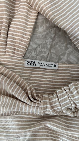 Crop Top Zara Beige Rayas