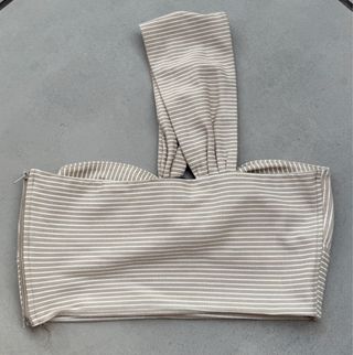 Crop Top Zara Beige Rayas