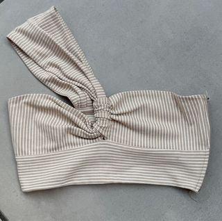 Crop Top Zara Beige Rayas