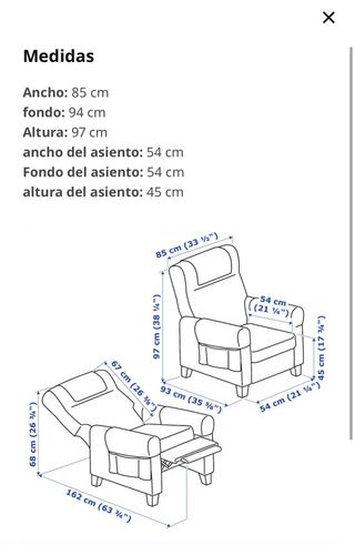 Sillón relax reclinable Ikea Muren