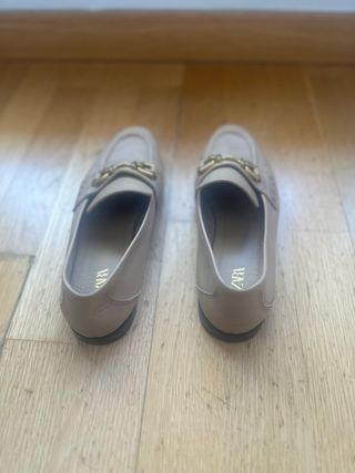 Mocasines Zara Piel Beige Talla 37