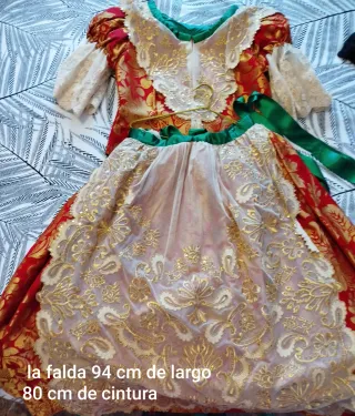 Vestido Fallera Rojo y Dorado