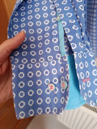 Camisa Cortefiel Estampada Azul Talla XXL