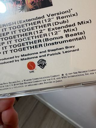 Madonna Keep It Together Maxi CD Japón