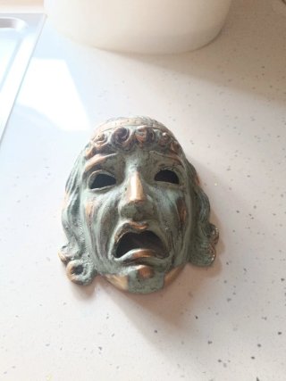 Máscara Griega Bronce Siglo XX