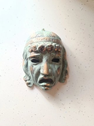 Máscara Griega Bronce Siglo XX