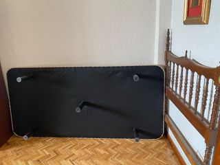 Base cama tapizada y cabecero madera 90cm