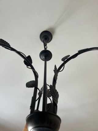 Juego 2 Lámparas Cristal Metal + Lámpara de techo
