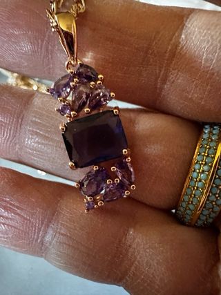 Collana con Ametista e Zaffiro Oro Rosa