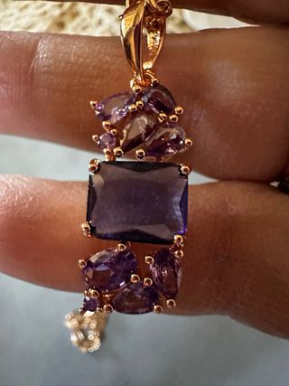 Collana con Ametista e Zaffiro Oro Rosa