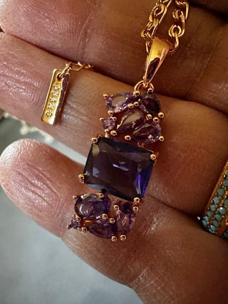 Collana con Ametista e Zaffiro Oro Rosa