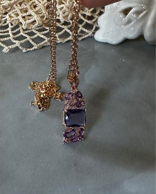 Collana con Ametista e Zaffiro Oro Rosa