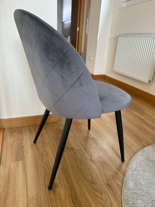 Sillas comedor terciopelo gris nuevas