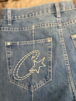 Jeans Corteiz Blu con Stella Ricamata