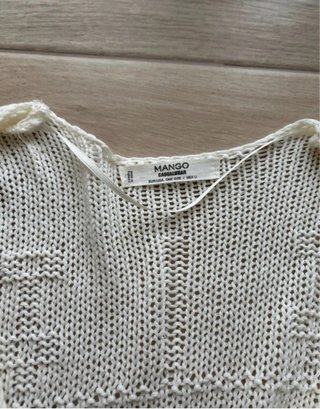 Cardigan smanicato Mango bianco