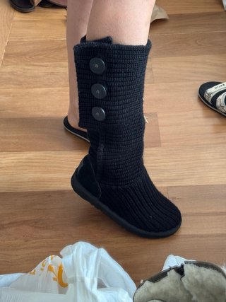 Stivali UGG Neri in Lana e Camoscio Donna Taglia 38