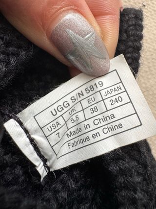 Stivali UGG Neri in Lana e Camoscio Donna Taglia 38