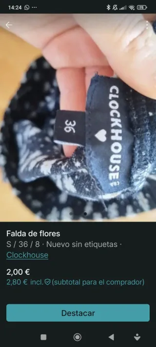 Falda flores volantes Clockhouse Talla S